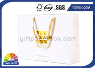Luxury European Style recycled paper shopping bags Euro Totes with Logo Gold Stamping