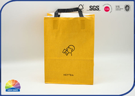350g Orange Shopping Kraft Paper Gift Bags With Paper Handle Customized Logo