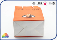 CMYK Customized 4C Printed Paper Gift Bags Ribbon Handle For Food Product