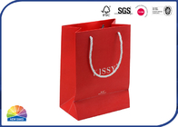Luxury Print 250gsm Art Paper Shopping Bags Silver Stamping With Nylon Rope Handles