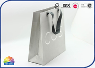 Recycled Grey Big Size Paper Shopping Bags Matte Lamination With Silk Handle