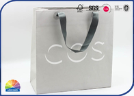 Recycled Grey Big Size Paper Shopping Bags Matte Lamination With Silk Handle
