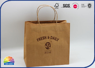 Brown Kraft Paper Gift Bag Matt Varnishing Shopping Bag With Handle
