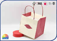 Cube Shaped White Paper Present Bags With Handles Cookie Box Package