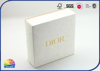 Embossed Present Paper Cardboard Box 2 Piece Gold Stamping Logo