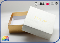 Embossed Present Paper Cardboard Box 2 Piece Gold Stamping Logo