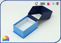 Custom Printed Blue Foil Hot Stamping Hinged Lid Cardboard Box