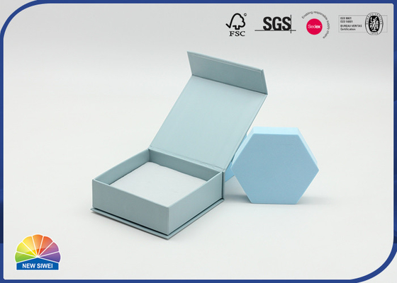 157gsm Jewelry Package Necklace Gift Paper Box Hinged Lid Flocking Tray
