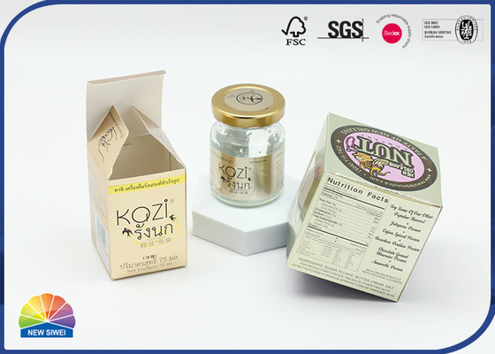Auto Locked Bottom Folding Carton Box 325gsm Gold Paper With Logo Embossing