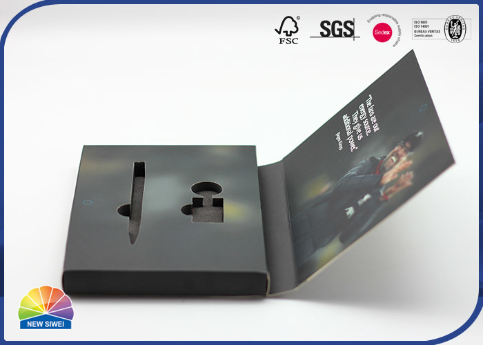 카톤 박스 펜과 잉크 선물 세트 패키지를 폴딩시키는 책 모양이 형성된 플립 Lid 코트지