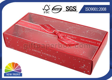 관례는 꾸며진 찍힌 리본 Bowknot를 가진 Foldable 서랍 종이상자를 치수를 잽니다