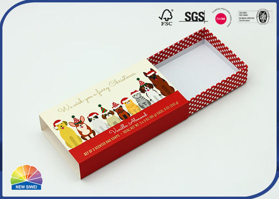 두 조각 선물 상자를 미끄러지게 하는 단어를 찍는 장소 UV 금