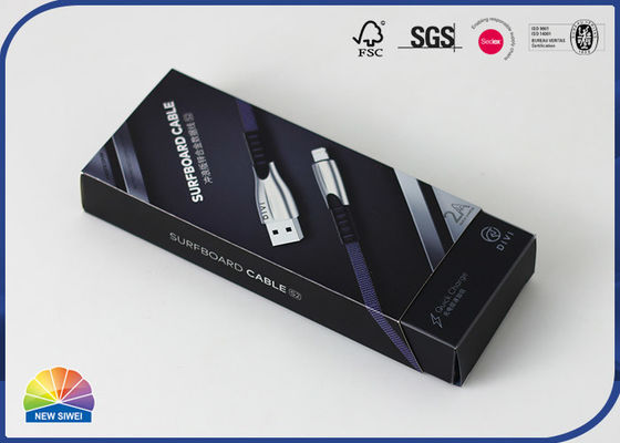 플라스틱 쟁반으로 포장하는 서랍 접히는 미끄러지는 종이상자 USB 케이블